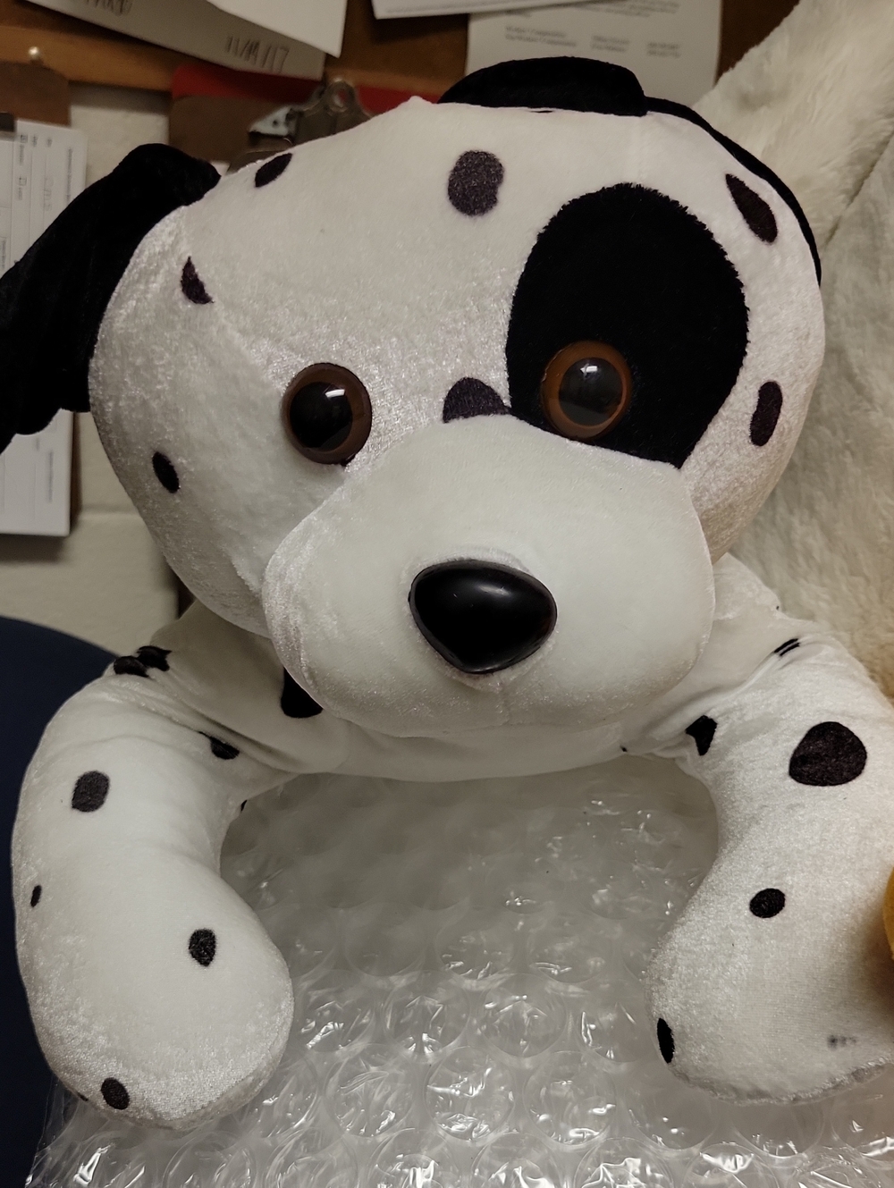 Plush Dalmatian Dog Toy - White & Black - Soft Spotty Puppy